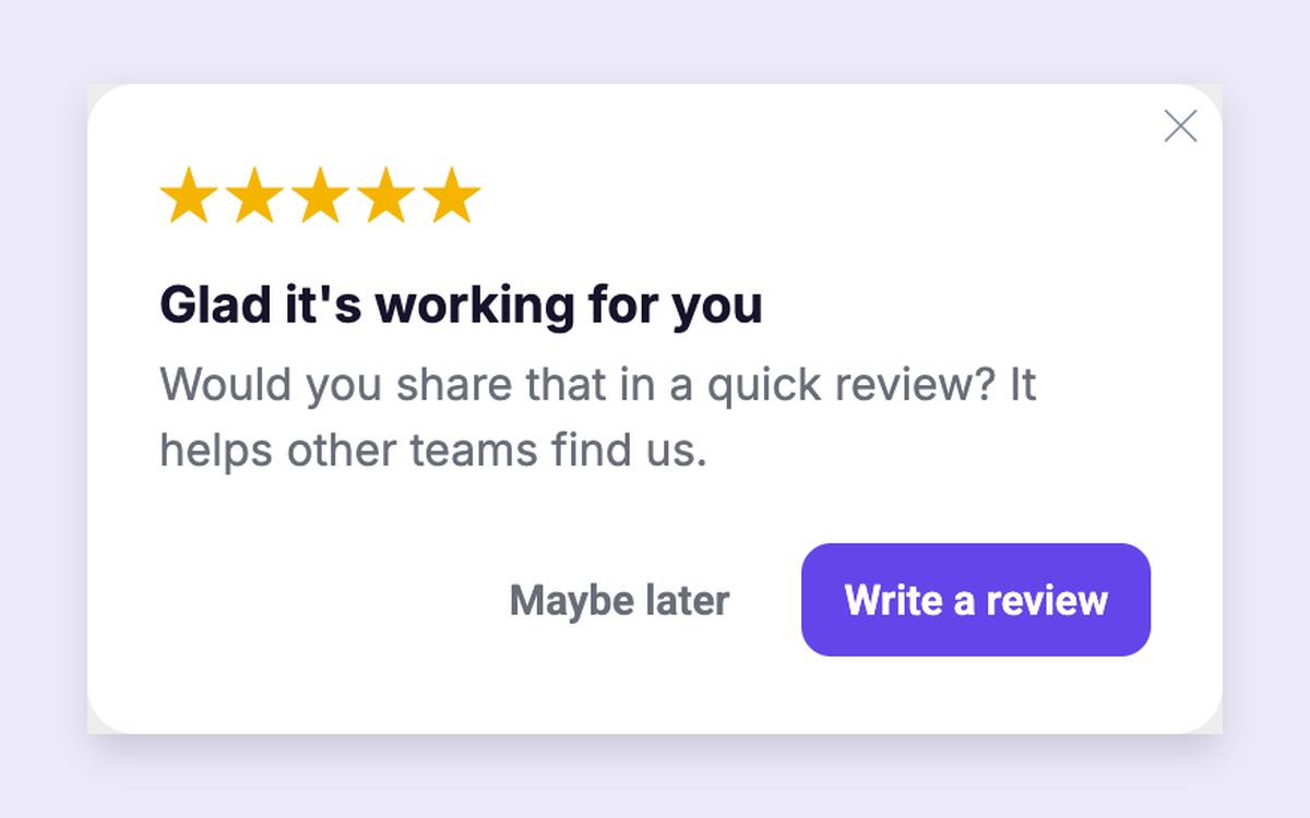 Review Ask template preview