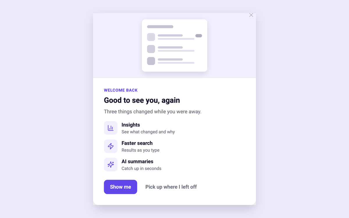Welcome Back template preview