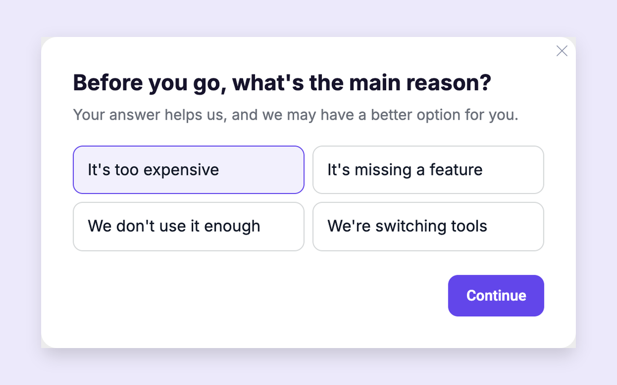 Cancellation Save Flow template preview