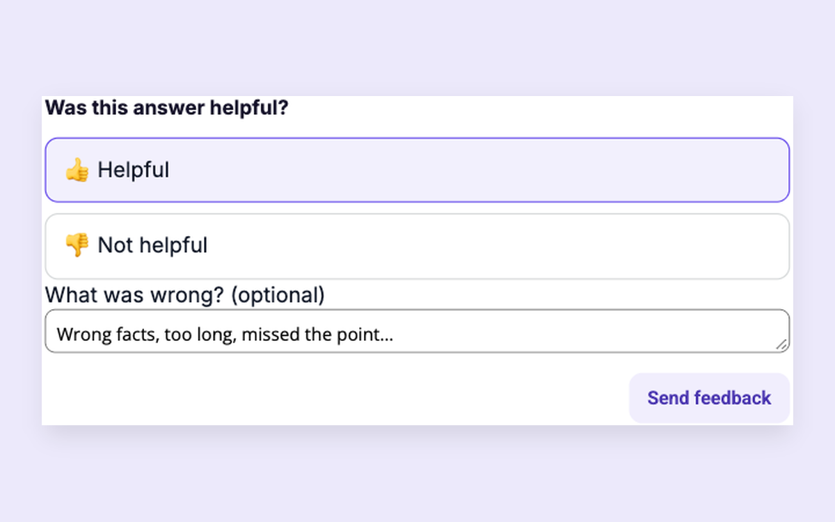 AI Answer Feedback template preview