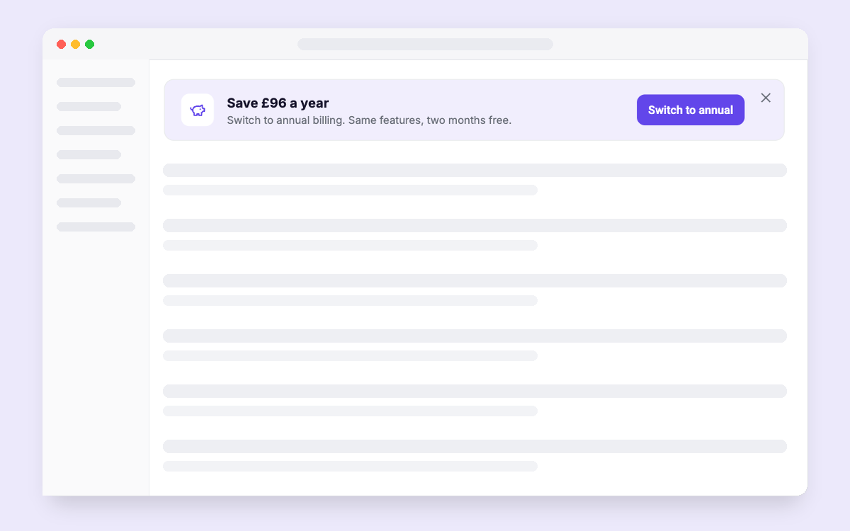 Annual Plan Offer template preview