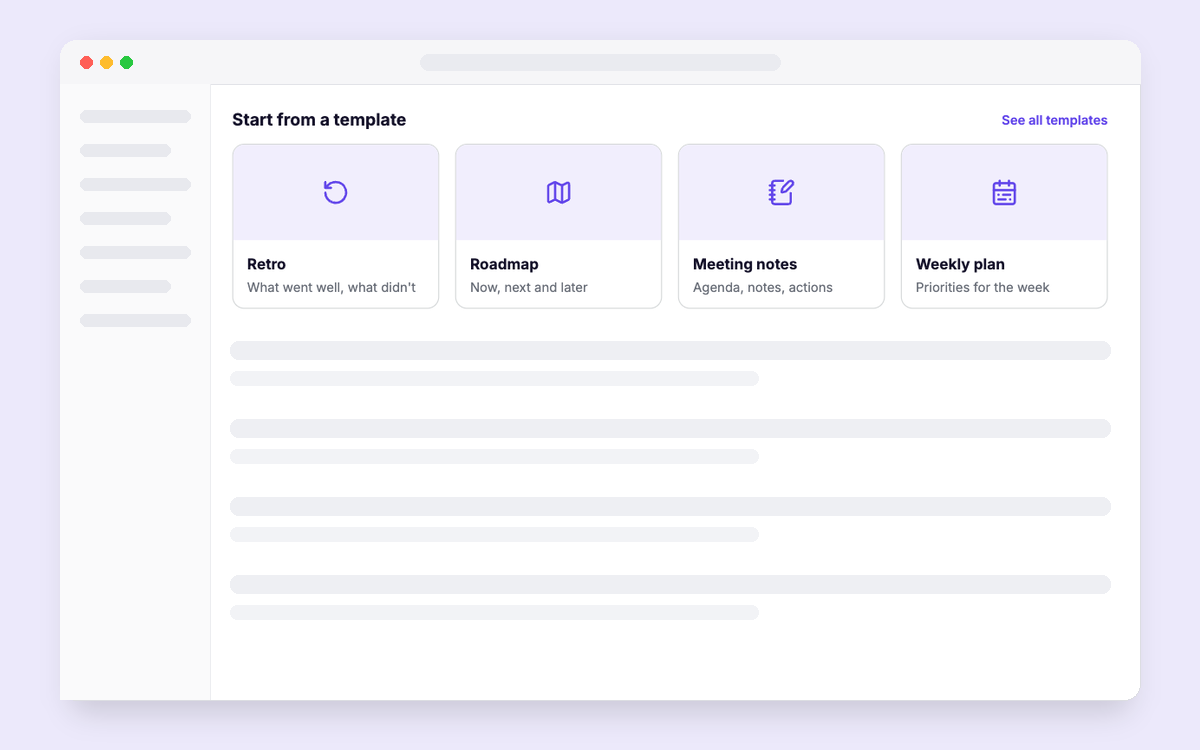 Template Gallery Starter template preview