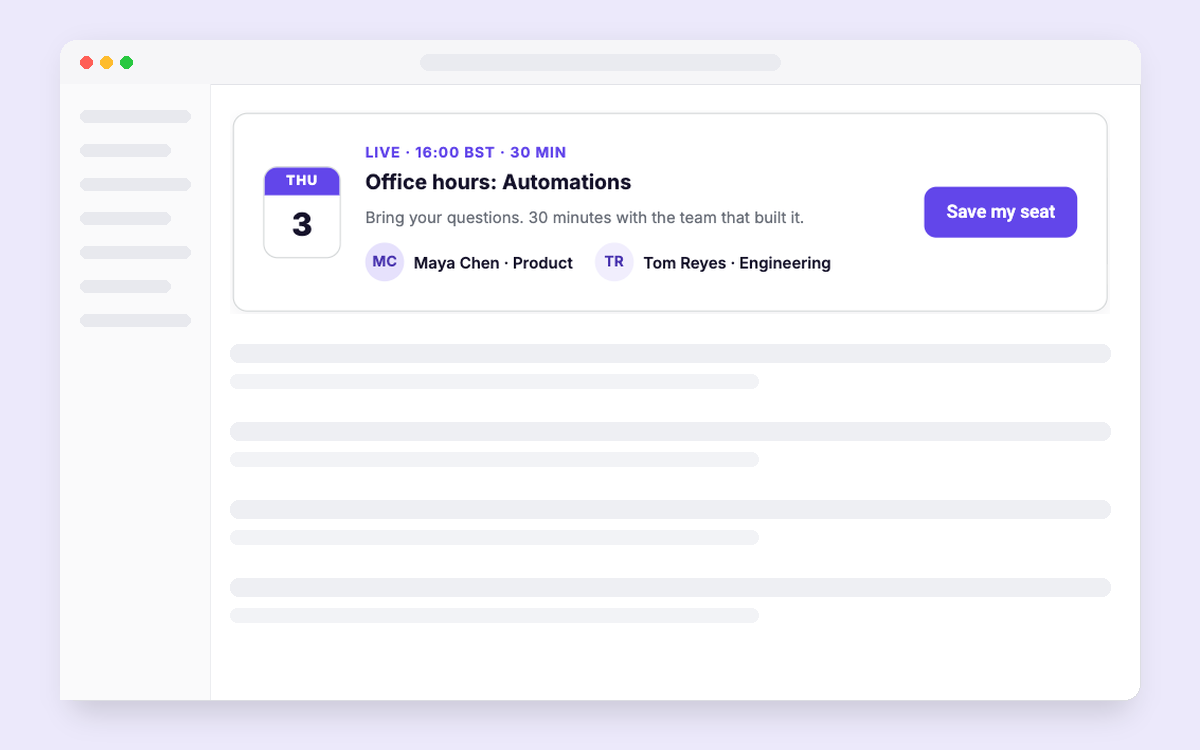Live Office Hours template preview