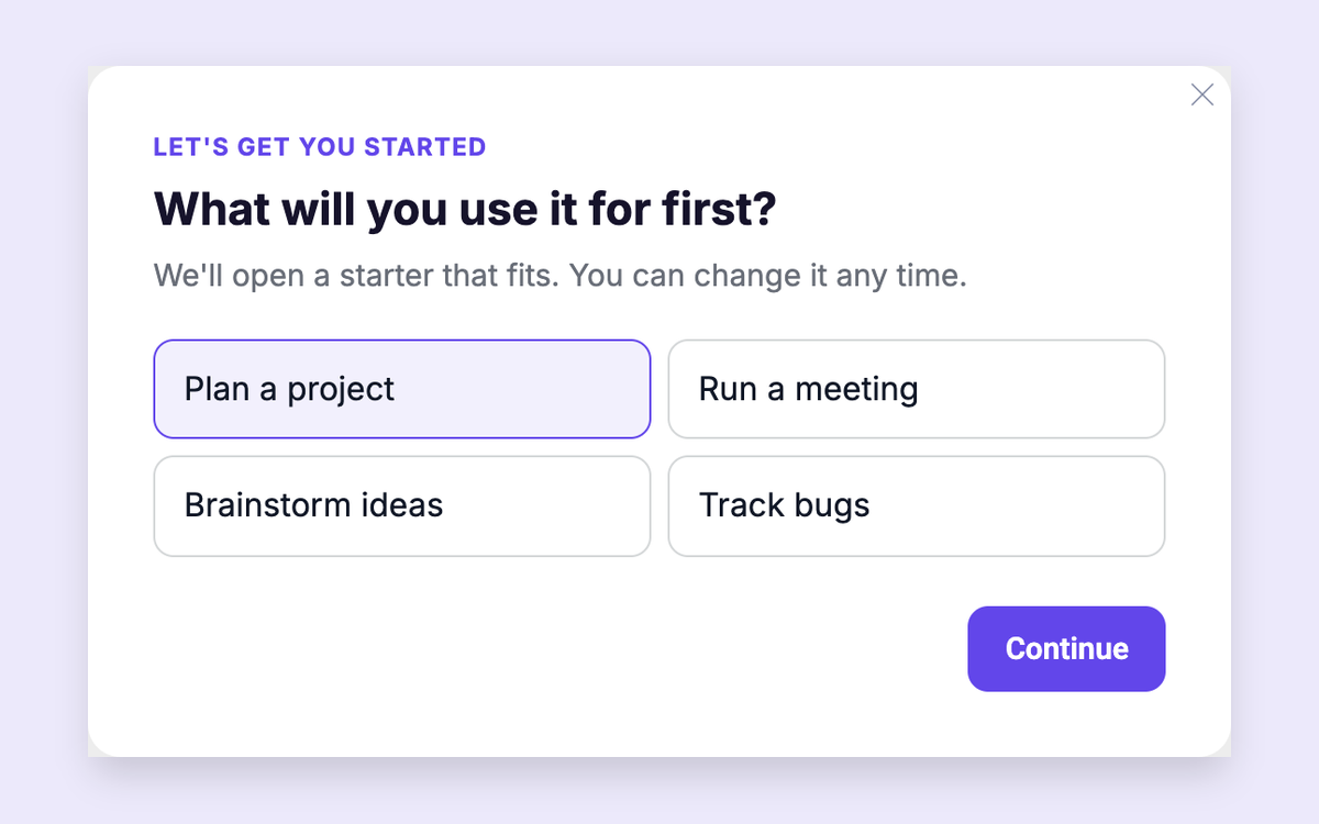 Use-case Picker template preview
