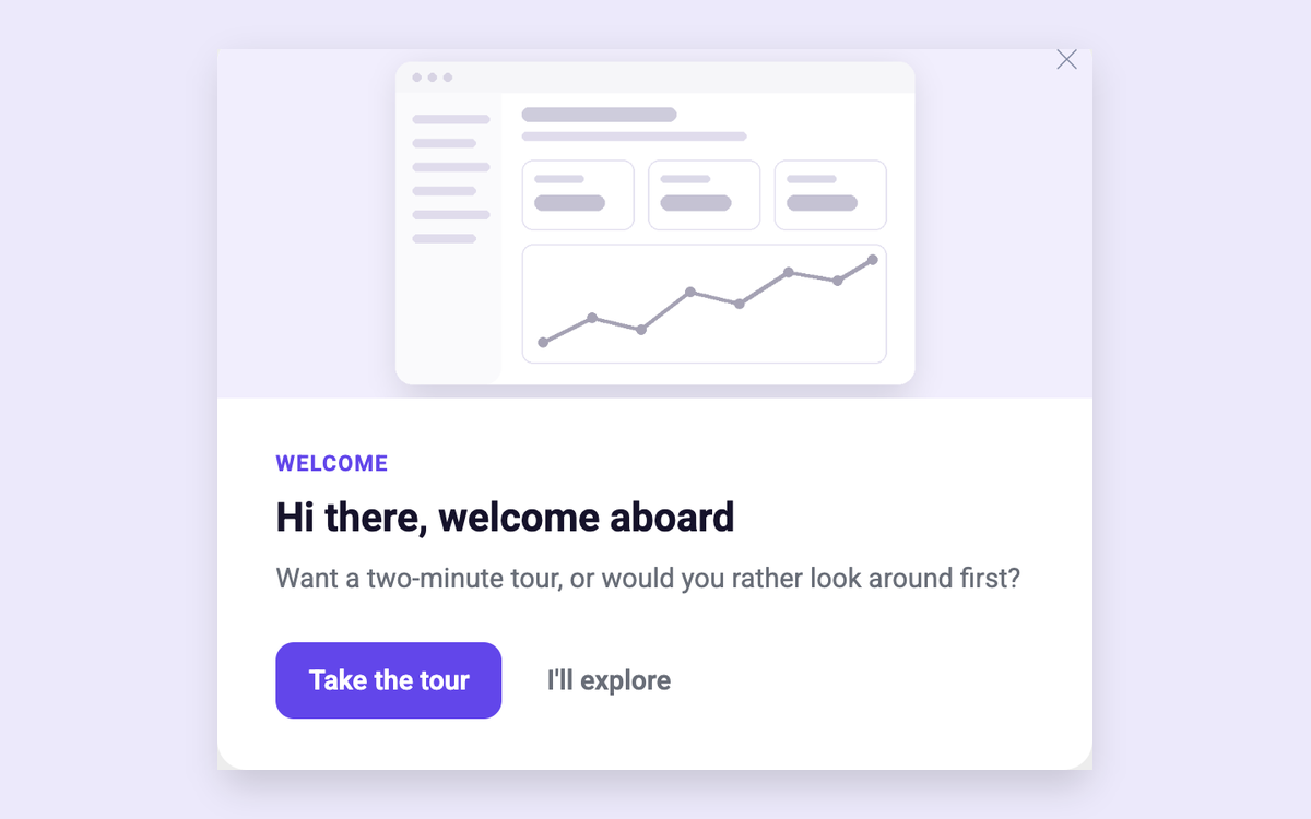 Welcome and Tour Choice template preview