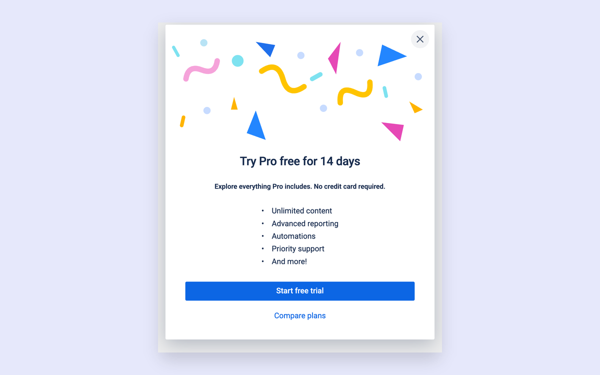 Try Premium Modal template preview