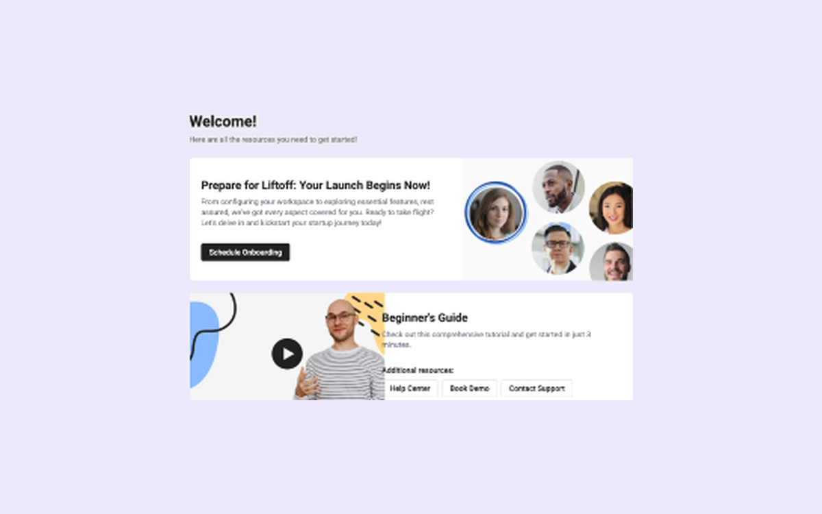 Activation Homepage template preview