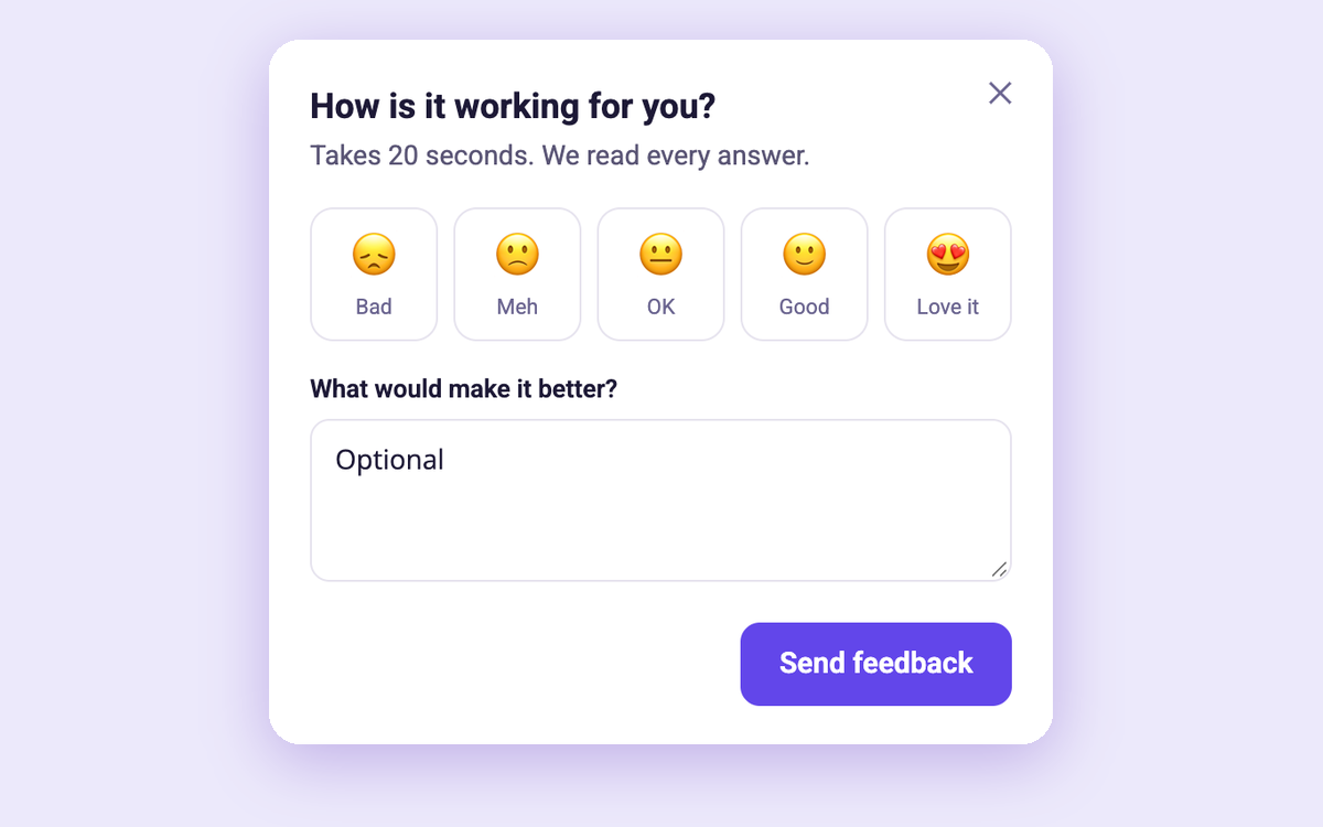 Emoji Feedback Form template preview