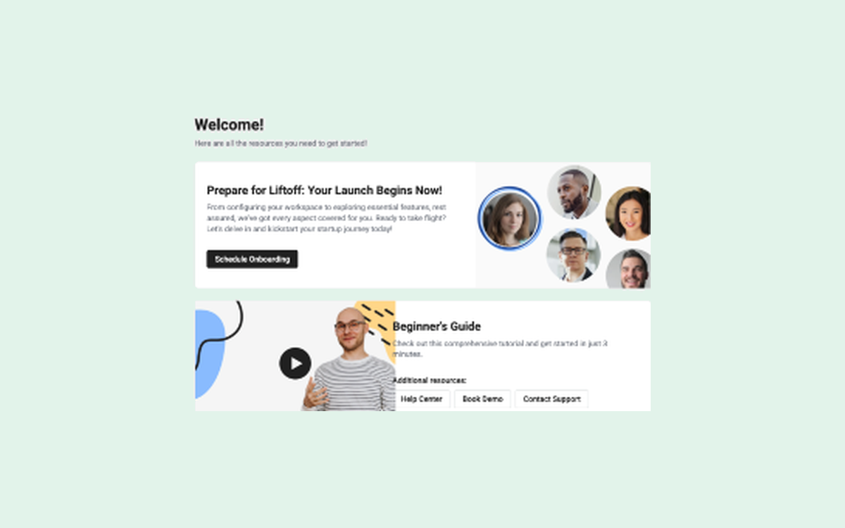 Activation Homepage template preview