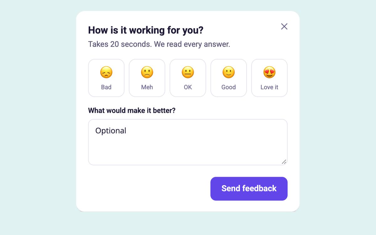 Emoji Feedback Form template preview