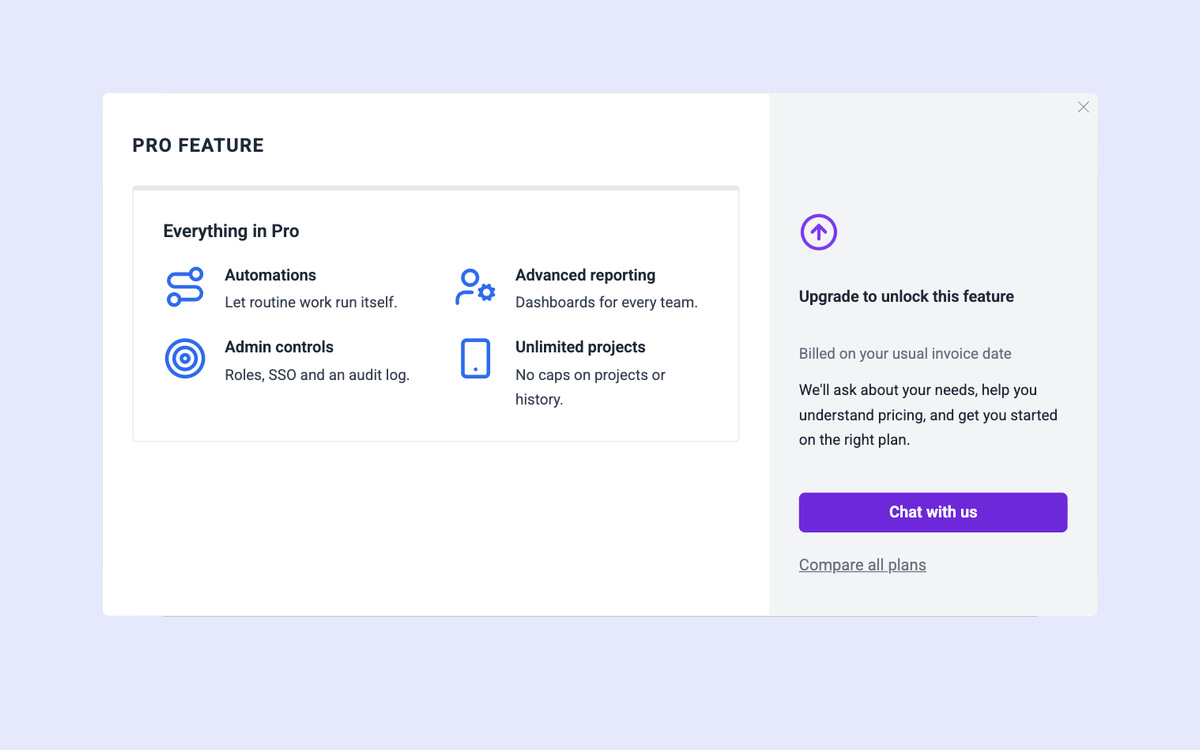 Upgrade to Unlock template preview