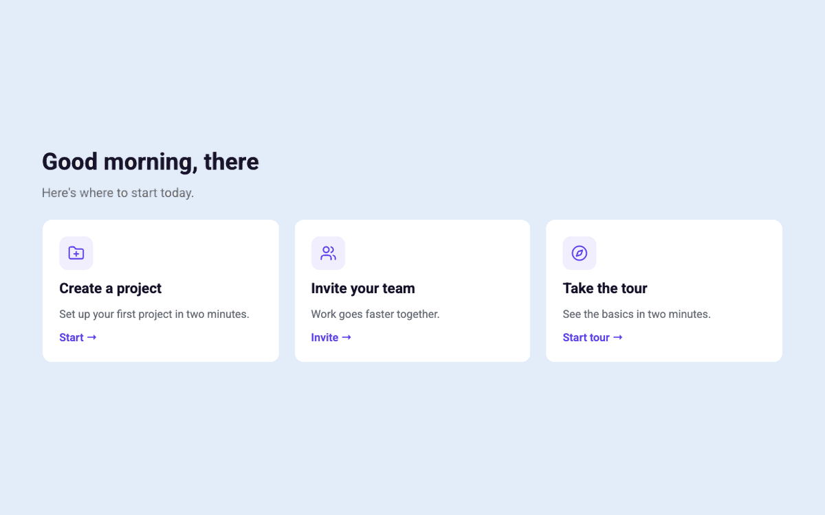 Personalised Welcome Page template preview