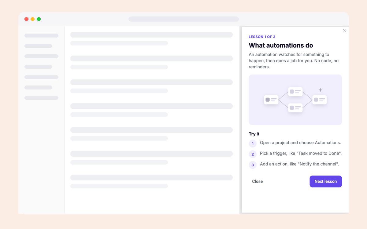 Learn-in-Context Panel template preview