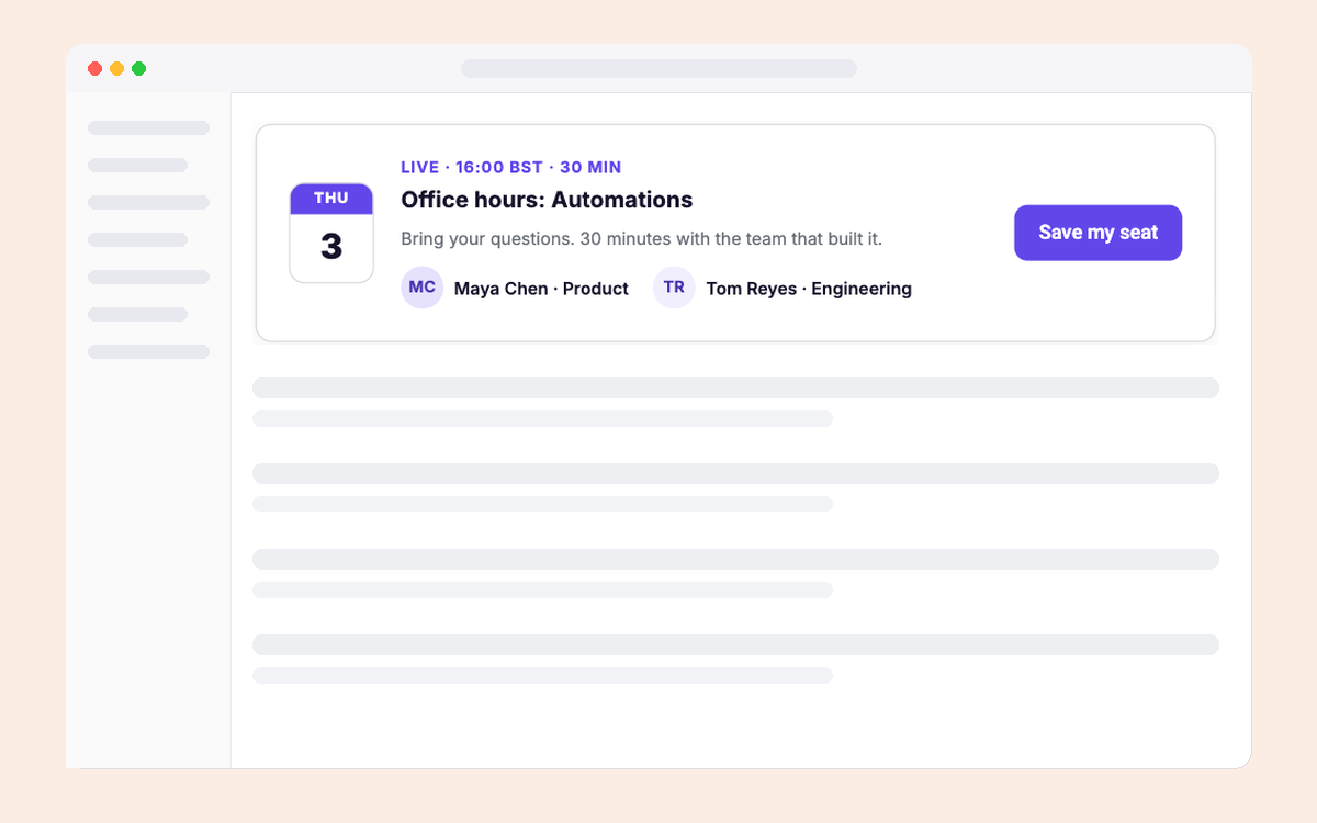 Live Office Hours template preview