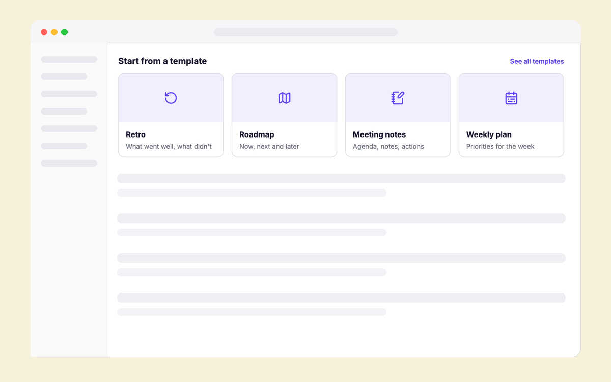 Template Gallery Starter template preview