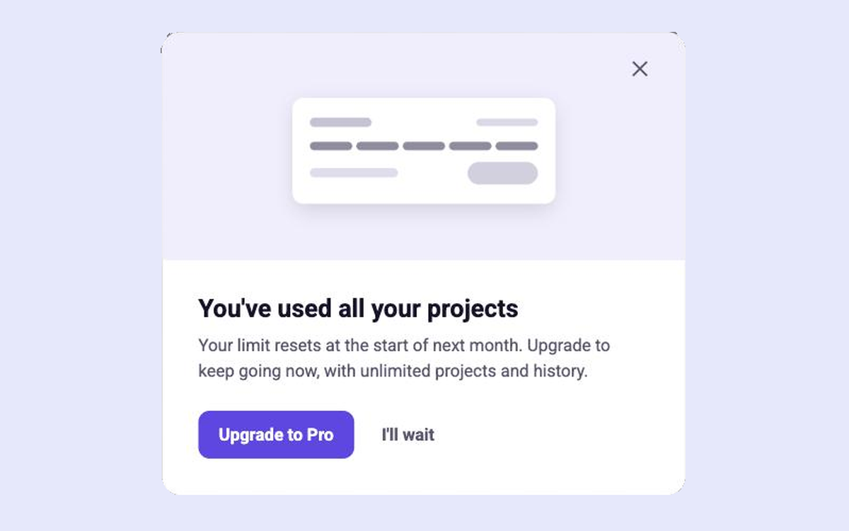 Limit Reached template preview