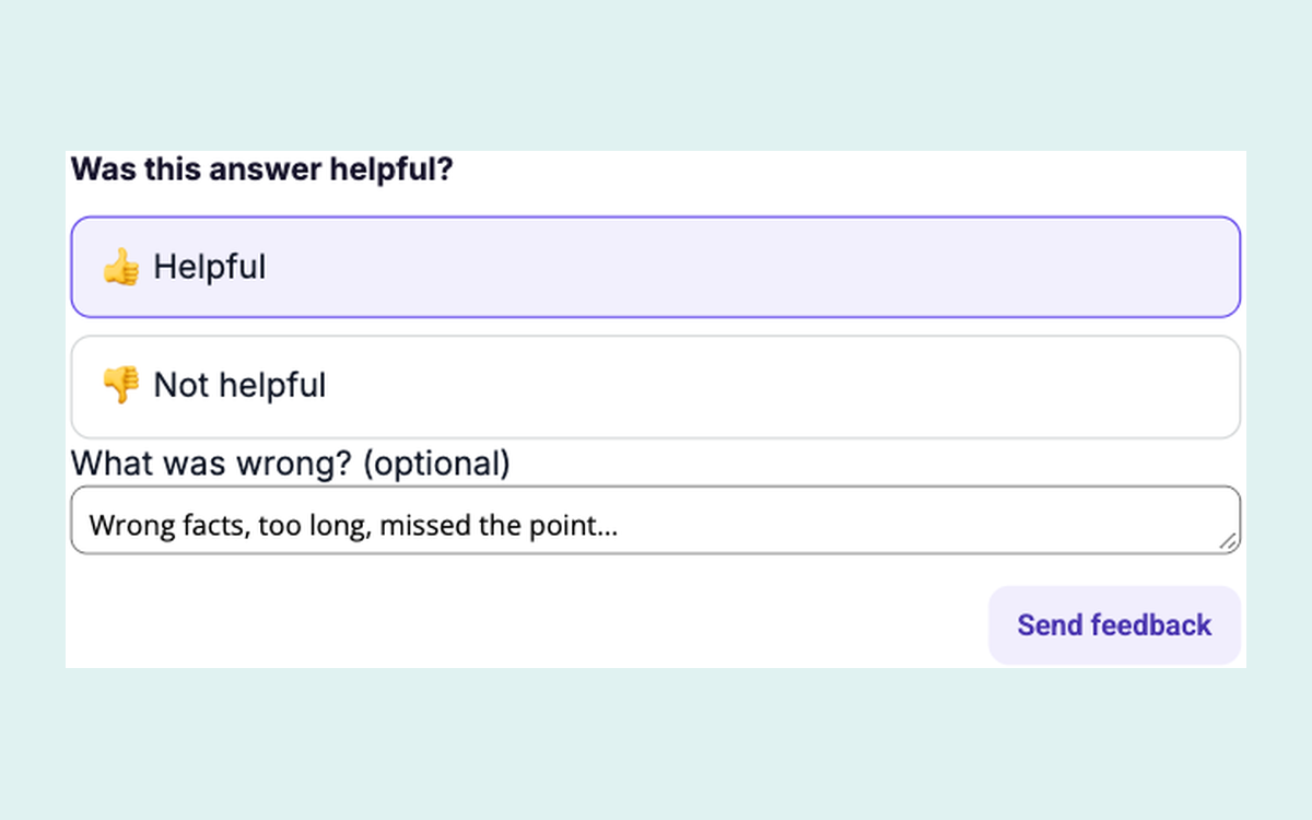 AI Answer Feedback template preview
