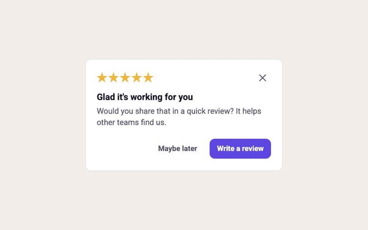 Review Ask template preview