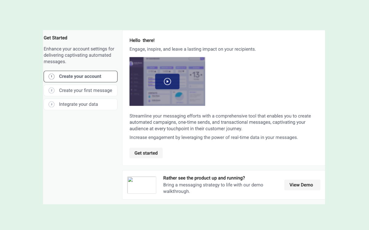 Dynamic Getting Started Page template preview