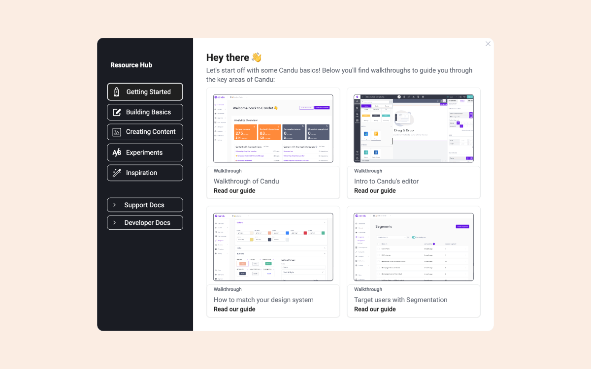 Resource Hub Modal template preview