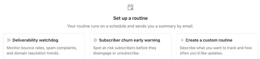 Routines that run on a schedule and email a summary.