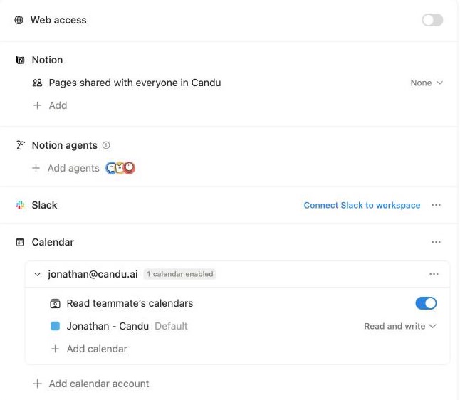 Agent tools and access