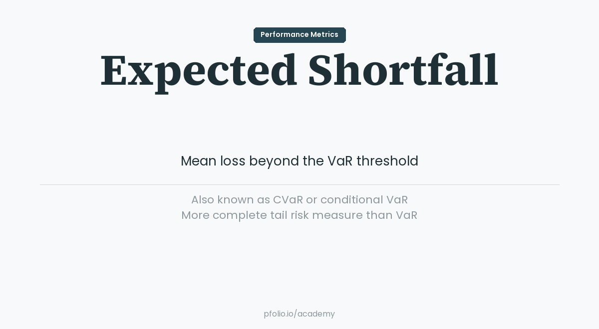 Expected Shortfall — Performance Metrics · pfolio Academy
