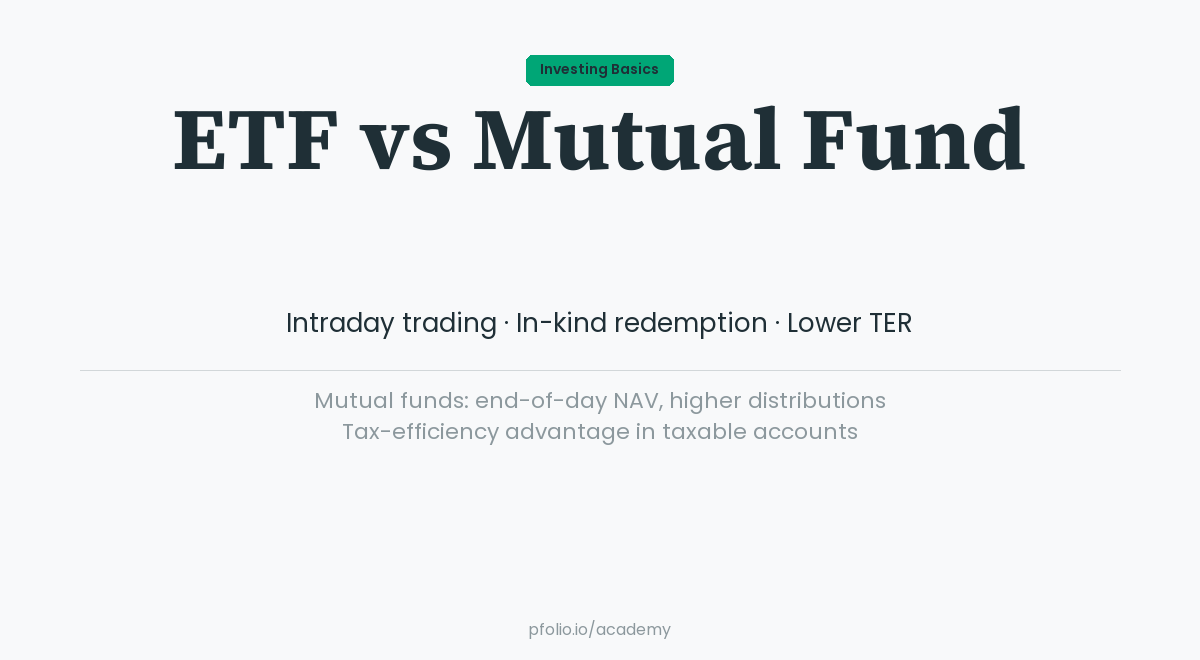 ETF vs Mutual Fund — Investing Basics · pfolio Academy