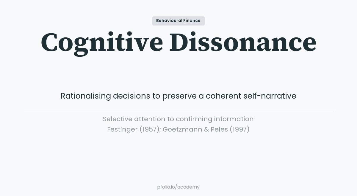 Cognitive dissonance—Behavioural Finance · pfolio Academy