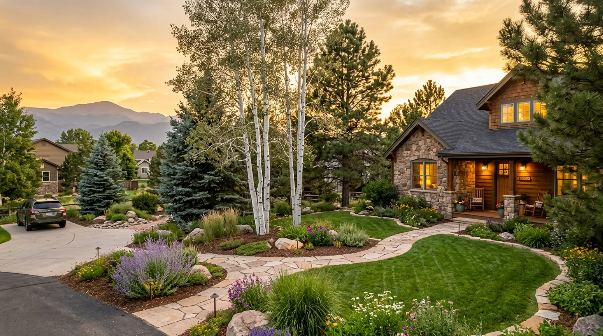 Residential lawn maintenance in Longmont, Colorado