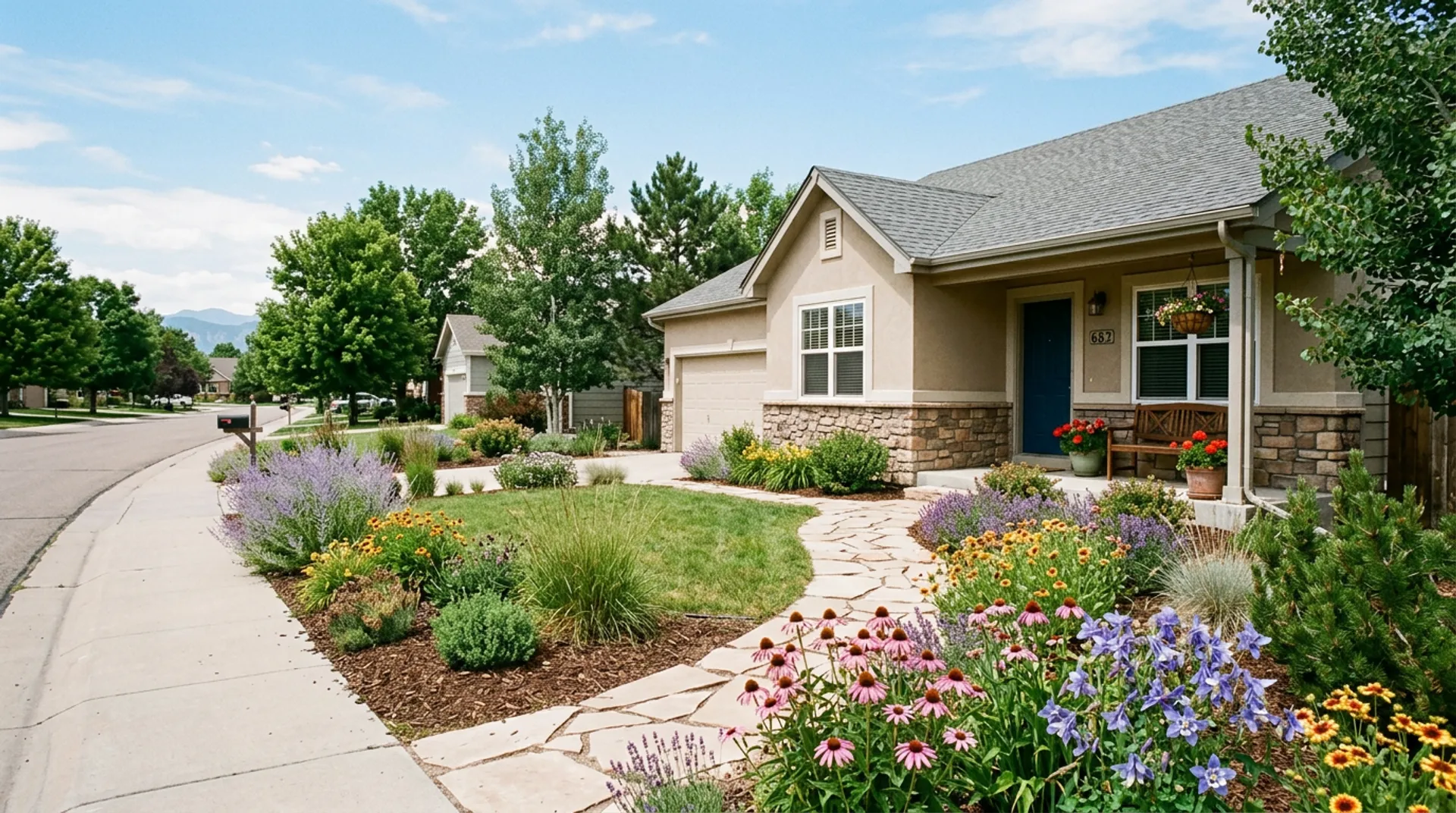 Residential landscape maintenance in Mead, Colorado