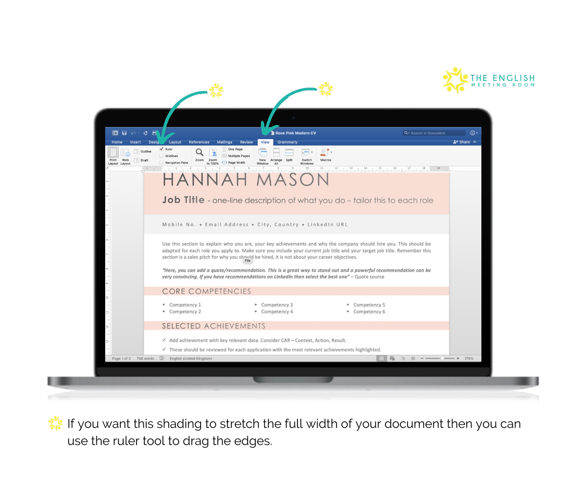 Create an impressive CV using MS Word