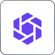 Purple hexagon logo representing SecurityScorecard integration for SaaS security solutions.