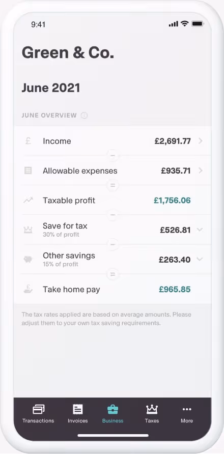 The business overview tool on the Coconut app
