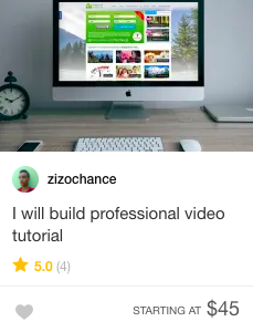 Fiverr video tutorial gig offer