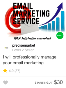 email marketing fiverr gig offer