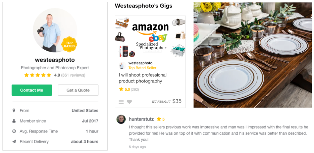 fiverr product photography and gig