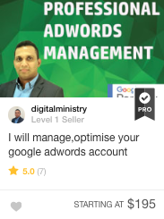 Fiverr Pro Adwords management Gig