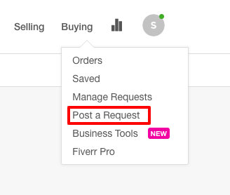 Fiverr Post a Gig Request Functionality