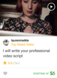 video script writing fiverr gig