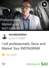 Instagram marketing gig offer