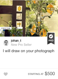 Photograph drawing gig on Fiverr