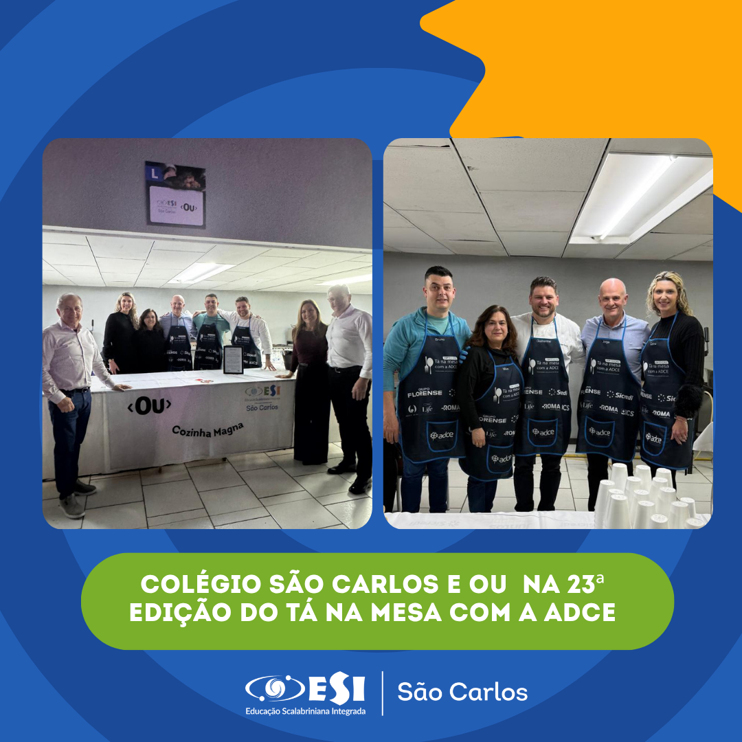 Colégio São Carlos e OU participam do Tá na Mesa com a ADCE em noite de solidariedade