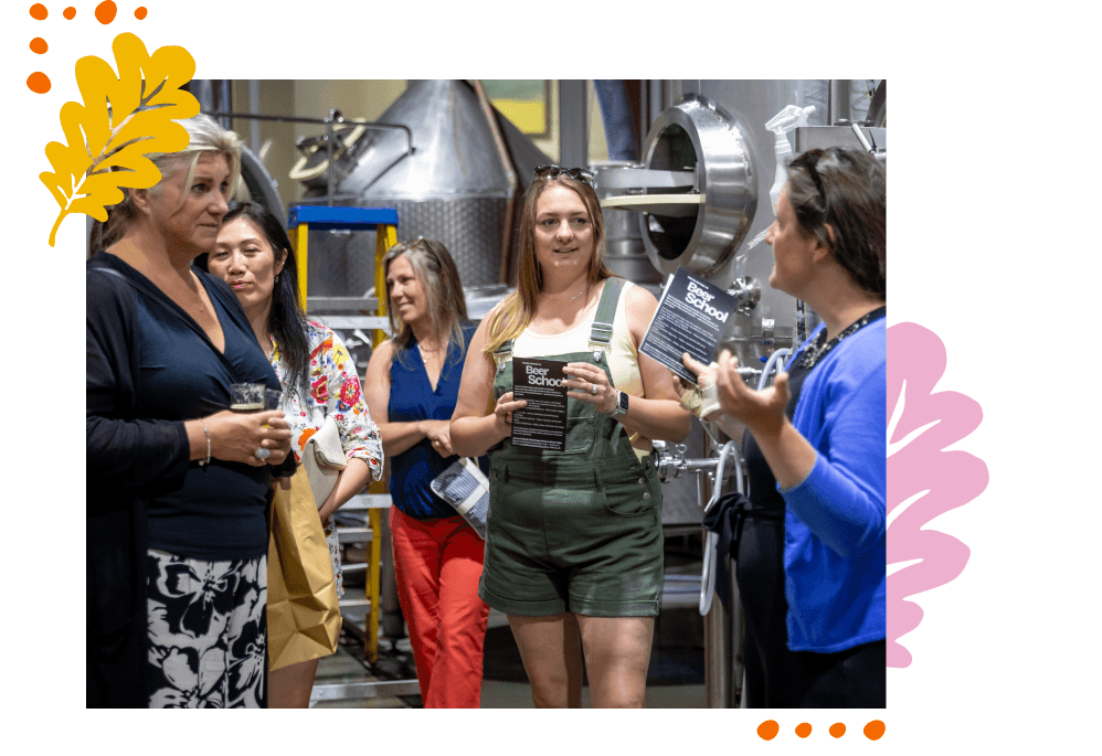Audience of people in a brewery