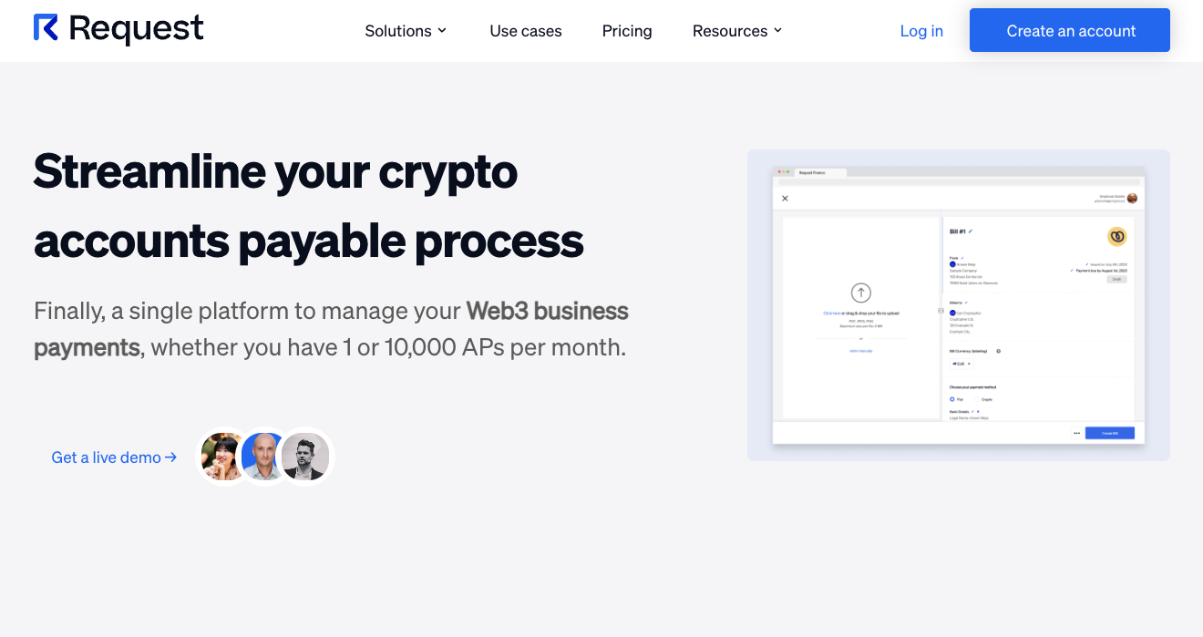 Crypto Accounts Payable - Request Finance