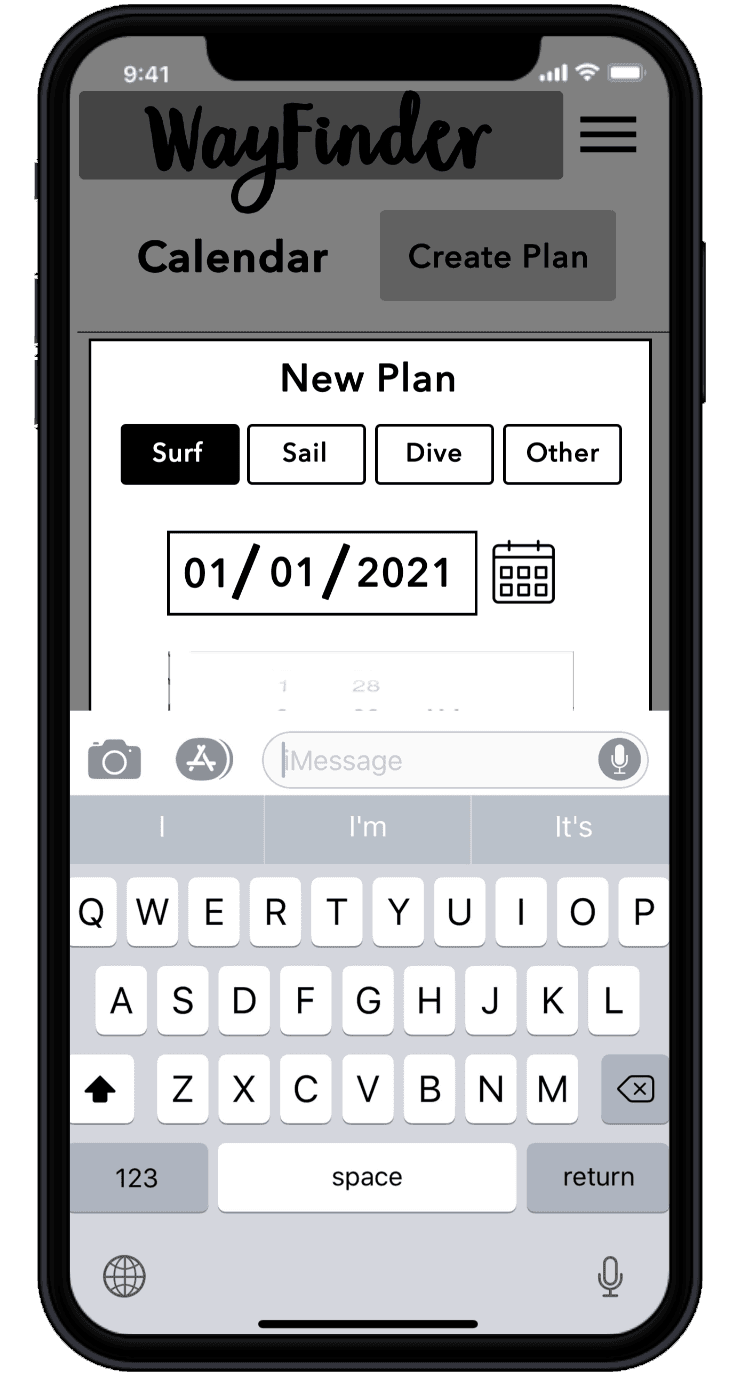 greyscale high-fidelity wireframe of initial new plan form.