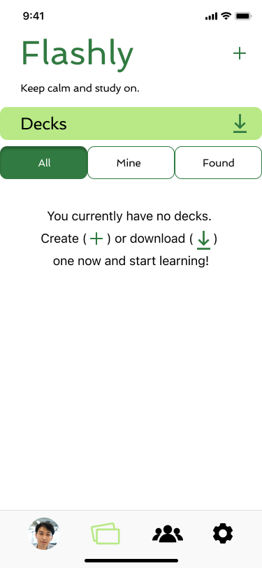 high fidelity wireframe of deck page