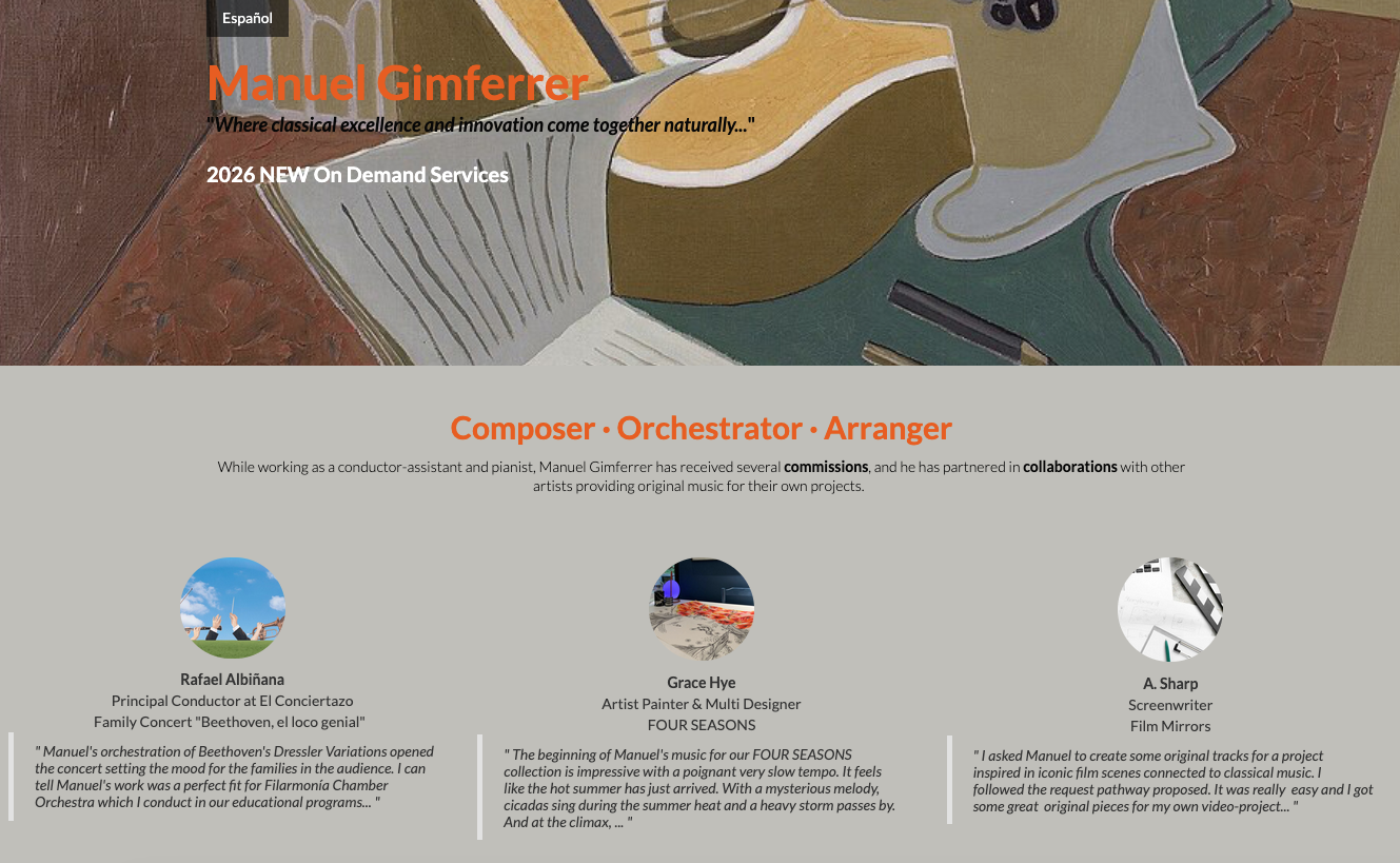 Manuel Gimferrer website screenshot