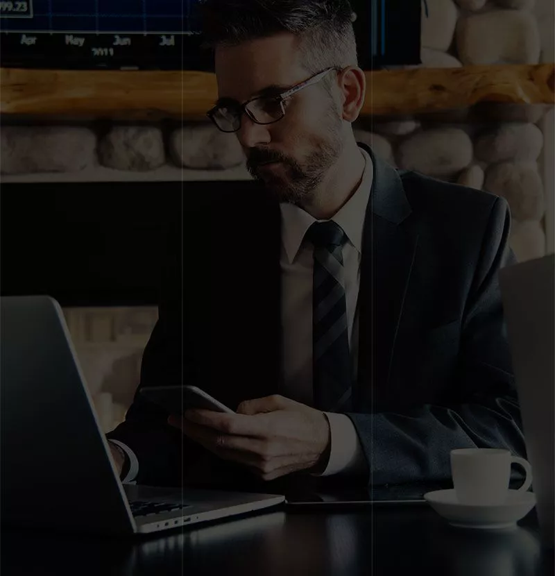 A man pressing laptop