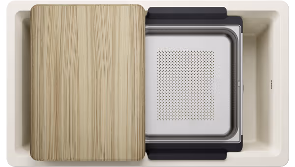 Soft White Workstation Single Bowl Sink